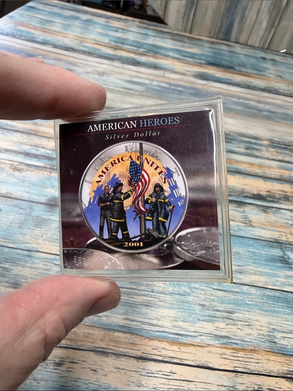 👑2001 American Heroes Silver Eagle Dollar 1oz 911 Commemorative Coin With COA - Picture 4 of 4